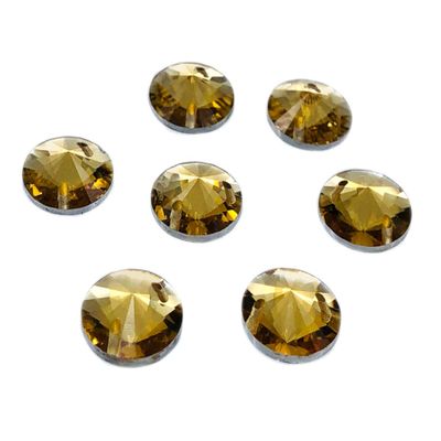 50 Round Resin Crystals, Flat-Back Rhinestones for Sewing or Gluing, for Costumes, Clothing, and School Projects