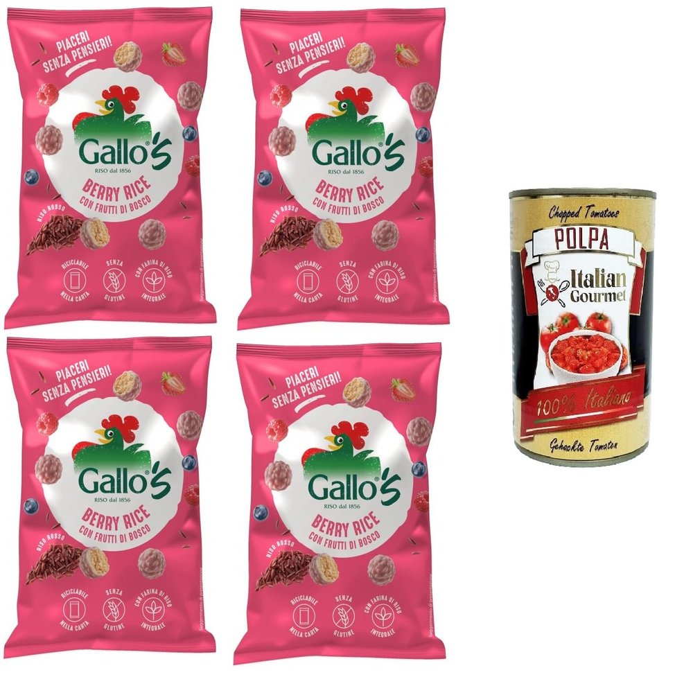 Italian Gourmet Riso Rosso Berry-Flavored Rice, 4 x 30 g