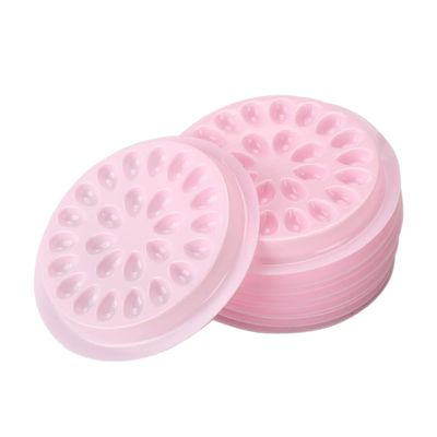 PAMINGONO 10-Piece Pink Eyelash Glue Holder Trays, PP, for Professional and Home Use