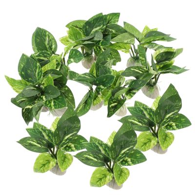 TOGEVAL 10-Piece Artificial Plastic Aquarium Plants, Realistic and Colorfast Durable Decor