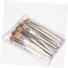 FRCOLOR 10-Piece Makeup Brush Set with Wooden Handles and Aluminum Ferrules view 2