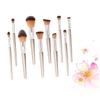 FRCOLOR 10-Piece Makeup Brush Set with Wooden Handles and Aluminum Ferrules view 3