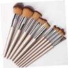 FRCOLOR 10-Piece Makeup Brush Set with Wooden Handles and Aluminum Ferrules view 4