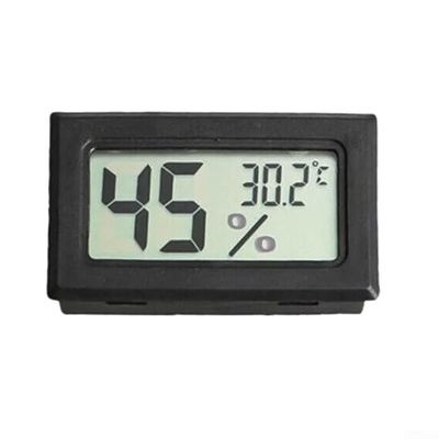 Mini Digital LCD Hygrometer Thermometer, Black, 48 x 28.6 x 15.2 mm