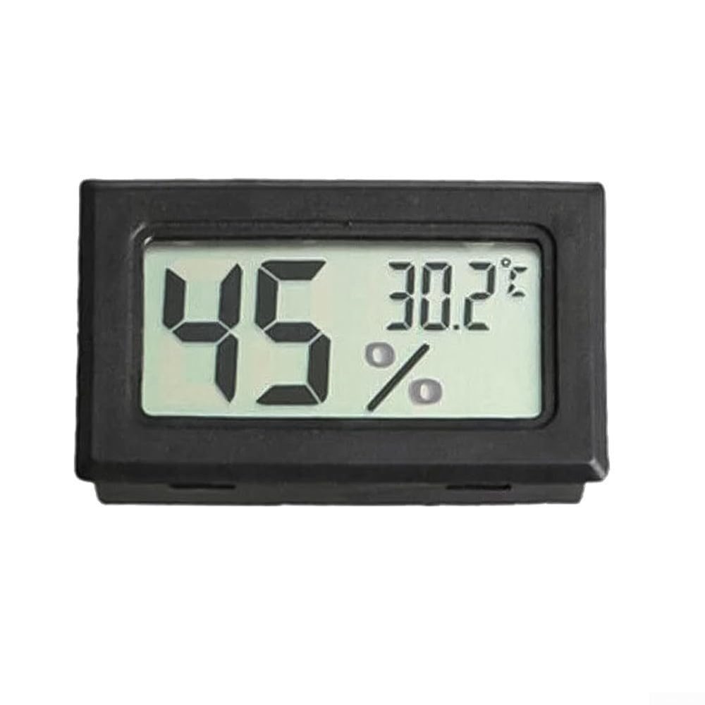 Mini Digital LCD Hygrometer Thermometer, Black, 48 x 28.6 x 15.2 mm