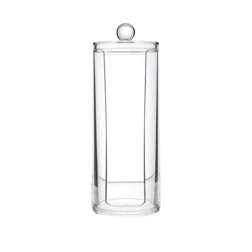 Orolotay Round Clear Acrylic Cotton Pad Container with Lid