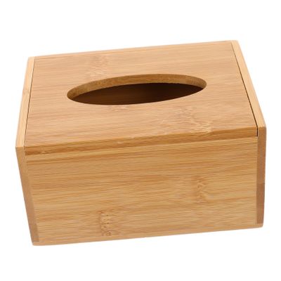 KONTONTY Rectangular Bamboo Tissue Box
