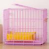 VDLLQYN Dog Crate Playpen, Foldable Black Metal Crate with 2 Doors and Plastic Bottom Tray, Extra-Sturdy Puppy Playpen (Pink) view 1