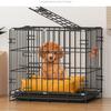 VDLLQYN Dog Crate Playpen, Foldable Black Metal Crate with 2 Doors and Plastic Bottom Tray, Extra-Sturdy Puppy Playpen (Pink) view 2