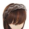 axy Braided Velvet Traditional Costume Headband for Women, Brown, Wide view 2
