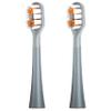 RANVOO AirJet Bubble Electric Toothbrush Original Replacement Heads, Coanda-Certified, Vibration and Flossing 2-in-1, Plaque Removal, 3 Days Whiter, Gum-Care Bristles, 2-Pack, Gray view 1