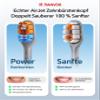 RANVOO AirJet Bubble Electric Toothbrush Original Replacement Heads, Coanda-Certified, Vibration and Flossing 2-in-1, Plaque Removal, 3 Days Whiter, Gum-Care Bristles, 2-Pack, Gray view 2