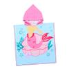 ibasenice 1-Piece Cartoon Hooded Bath Towel for Boys and Girls, Breathable Absorbent Microfiber Wrap, Mermaid Design view 1