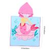ibasenice 1-Piece Cartoon Hooded Bath Towel for Boys and Girls, Breathable Absorbent Microfiber Wrap, Mermaid Design view 2