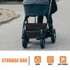 HAPINARY Universal Stroller Bottom Organizer Bag, Oxford Fabric Diaper and Pacifier Storage Basket view 4