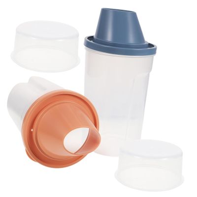 Beavorty Empty Refill Bottles, 2-Pack, PP, Approx. 1,000 ml, Orange and Blue