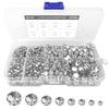 680-Piece Sew-On Crystal Rhinestone Set, Glass Claw Settings, 4–10 mm, Flat Back, Clear Gems for Crafts, Jewelry, Clothing, Costumes and Shoes view 1