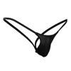 Men's Solid-Color Stretch G-String Underwear, Low-Rise Lingerie (Black #2, XL) view 2