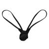 Men's Solid-Color Stretch G-String Underwear, Low-Rise Lingerie (Black #2, XL) view 3
