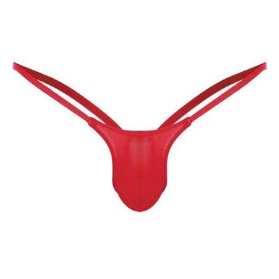 Men's Solid-Color Stretch G-String Underwear (Red #1, XL)