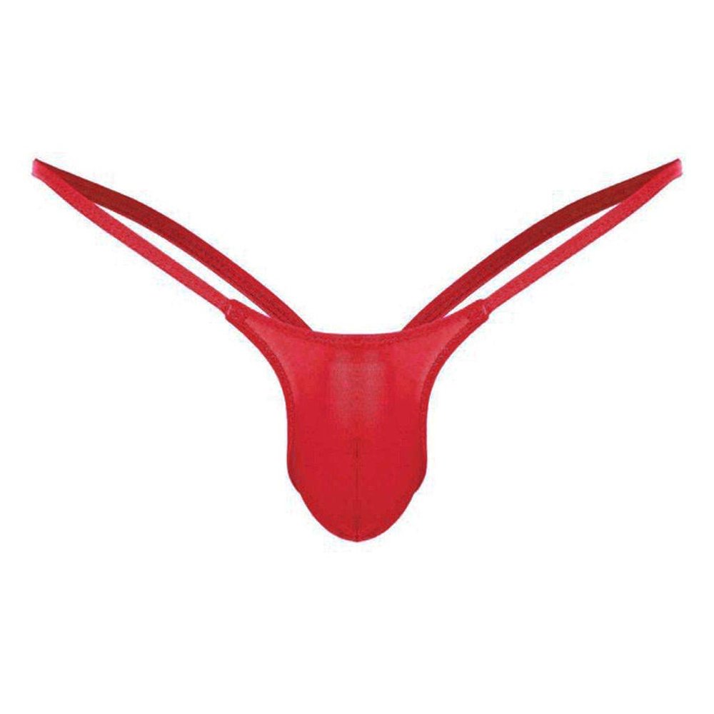 Men's Solid-Color Stretch G-String Underwear (Red #1, XL)