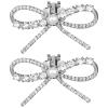 SOIMISS Rhinestone Bow Shoe Clips for Women, 2-Piece, Silver view 1