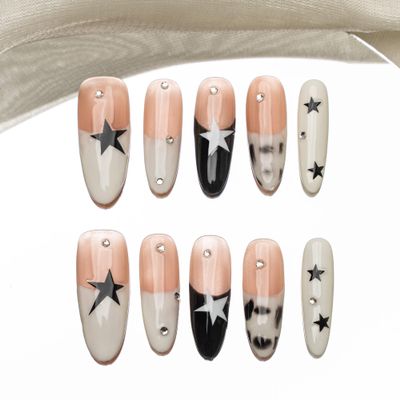 Sun&Beam Nails Handcrafted Press-On Nails Long Oval Nude (#212 XS)