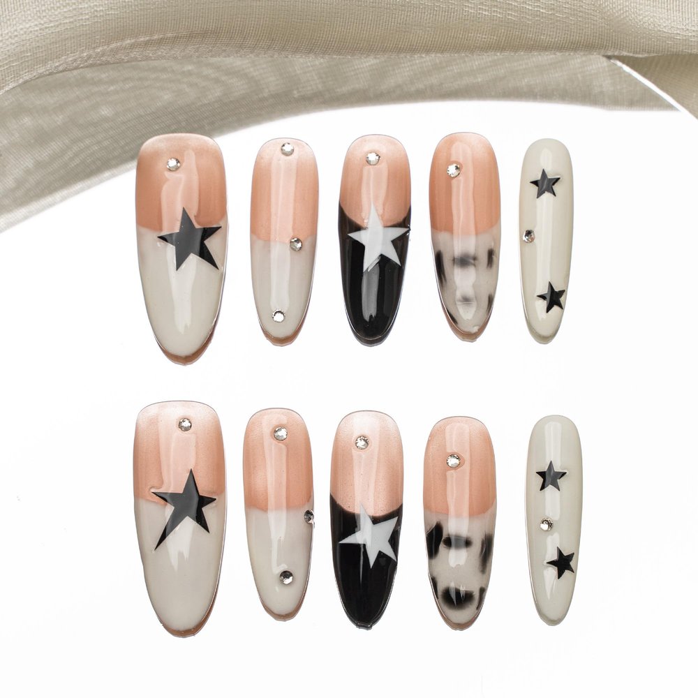 Sun&Beam Nails Handcrafted Press-On Nails Long Oval Nude (#212 XS)