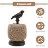Amosfun Cast Iron Rope Holder with Bird Design, 1 pc, Black view 4