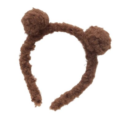 FRCOLOR Plush Bear Ears Headband, Coffee, for Children