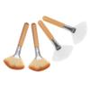TOVINANNA 4-Piece Fan Makeup Brush Set, Nylon and Wood, for Powder, Blush, and Highlighter view 1