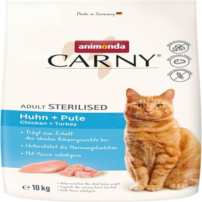 animonda Carny Sterilised Cat Dry Food, Chicken + Turkey (1 x 10 kg)