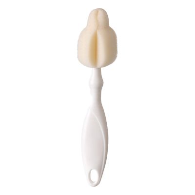 Baby Bottle Brush with Sponge Head, White, One Size