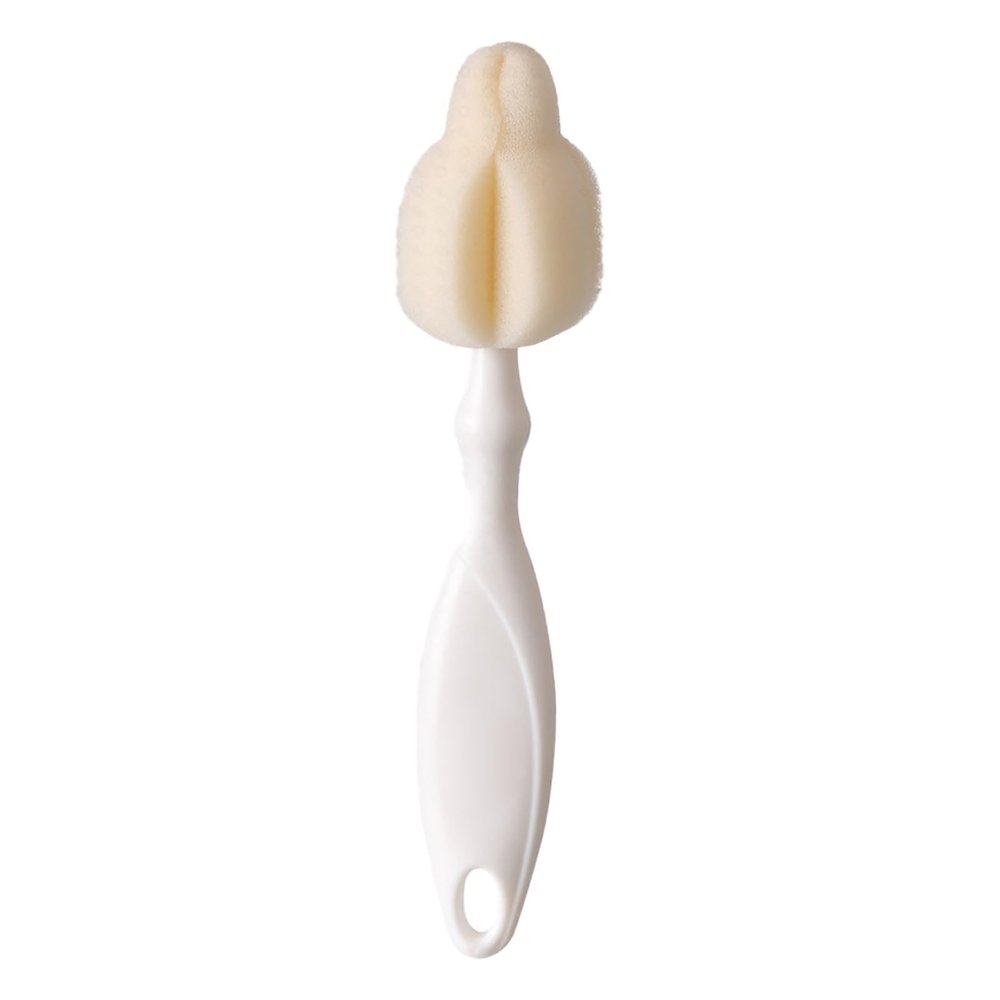 Baby Bottle Brush with Sponge Head, White, One Size