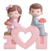 Cabilock Cute Resin Wedding Cake Ornament for Birthday Parties and Home Decor view 1