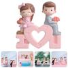 Cabilock Cute Resin Wedding Cake Ornament for Birthday Parties and Home Decor view 4