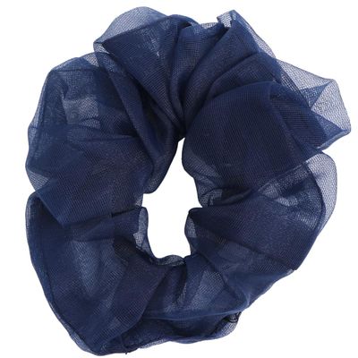 5 Yarn Hair Ties for Women, Navy, Lightweight