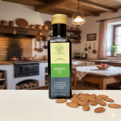 Odenwälder Premium Almond Oil, Mildly Nutty, Made in Germany (100 ml)