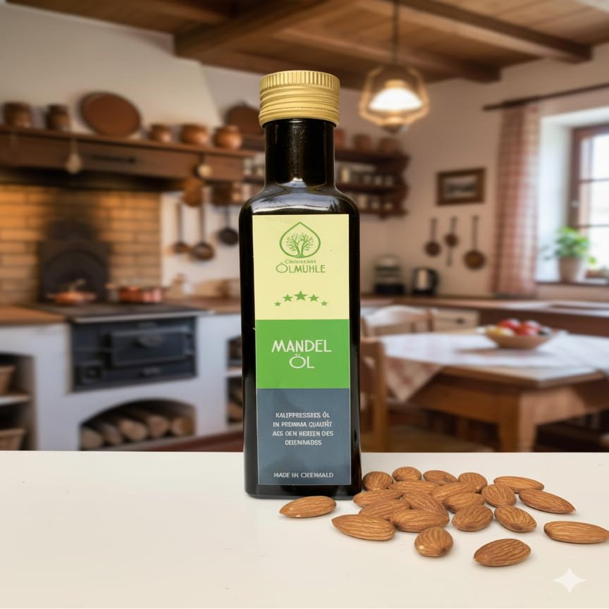 Odenwälder Premium Almond Oil, Mildly Nutty, Made in Germany (100 ml)