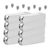 8 Metal Shoelace Tips, Silver, Square view 1