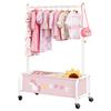 GRANNY SAYS Kids' Clothes Rack with Storage Bin, Rolling, Pink view 1