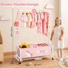 GRANNY SAYS Kids' Clothes Rack with Storage Bin, Rolling, Pink view 2