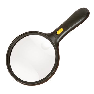 FOMIYES Jeweler's Magnifying Glass, 138 mm, 2x/5x Magnification, Illuminated Glass Magnifier for Reading