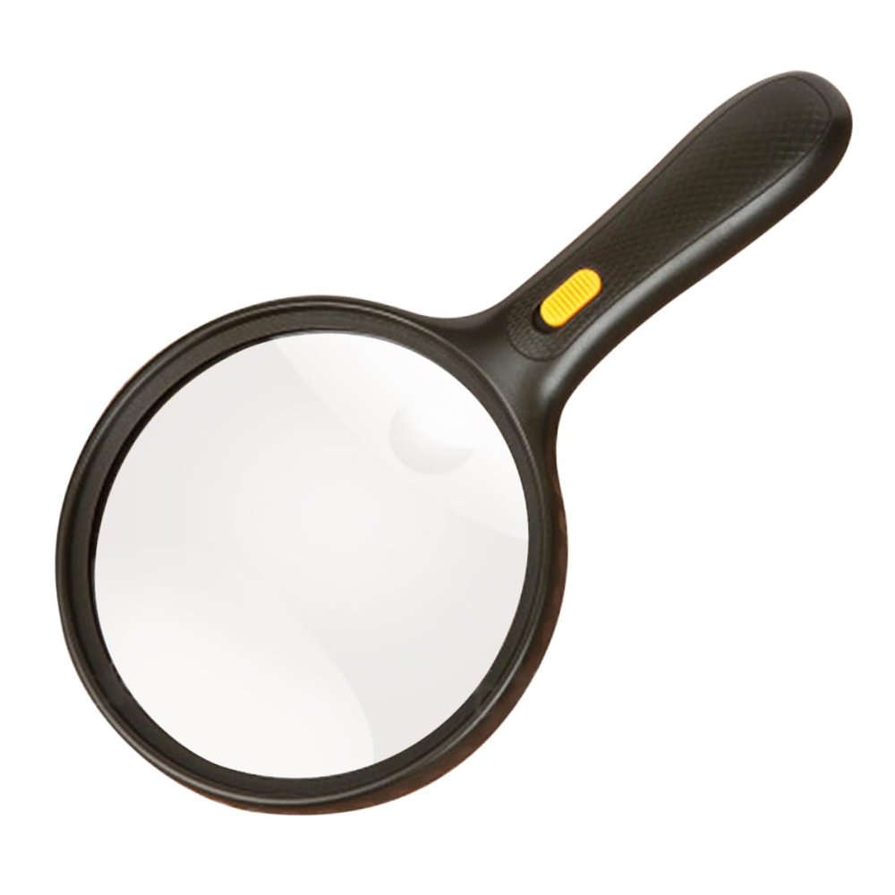 FOMIYES Jeweler's Magnifying Glass, 138 mm, 2x/5x Magnification, Illuminated Glass Magnifier for Reading