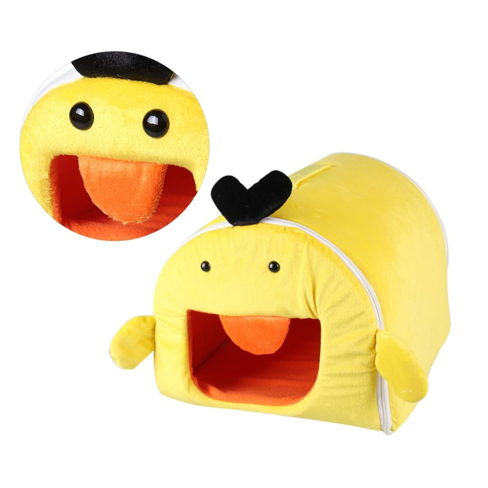 BESPORTBLE Warm Winter Pet Nest for Hamsters, Rabbits, and Mice, Removable, Yellow