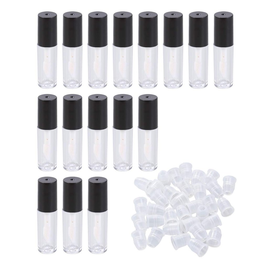 FRCOLOR Empty Lip Gloss Bottles, 30-Piece Lightweight Plastic Set with Ergonomic Design for Travel and Lip Care Samples