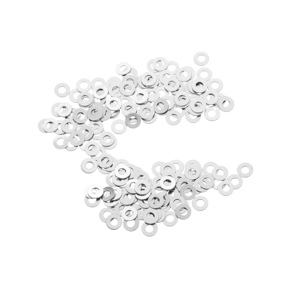 TOVINANNA 200 Flat Metal Washers for Rimless Eyeglass Repairs, Silver