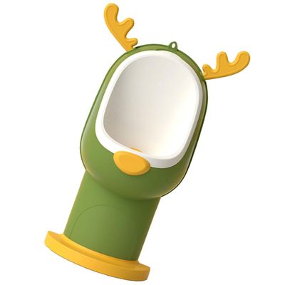 JOINPAYA 1-Piece Cartoon Elk Urinal for Boys, Practical Toddler Potty Training Urinal, BPA-Free Material with Urine Splash Guard, Green