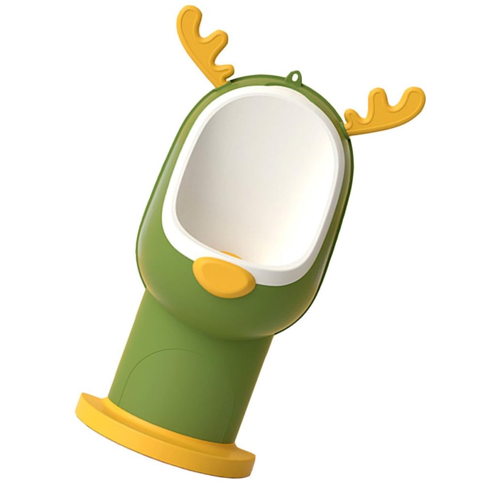 JOINPAYA 1-Piece Cartoon Elk Urinal for Boys, Practical Toddler Potty Training Urinal, BPA-Free Material with Urine Splash Guard, Green