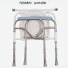 Folding Stainless Steel Bedside Commode Chair with Bucket view 2